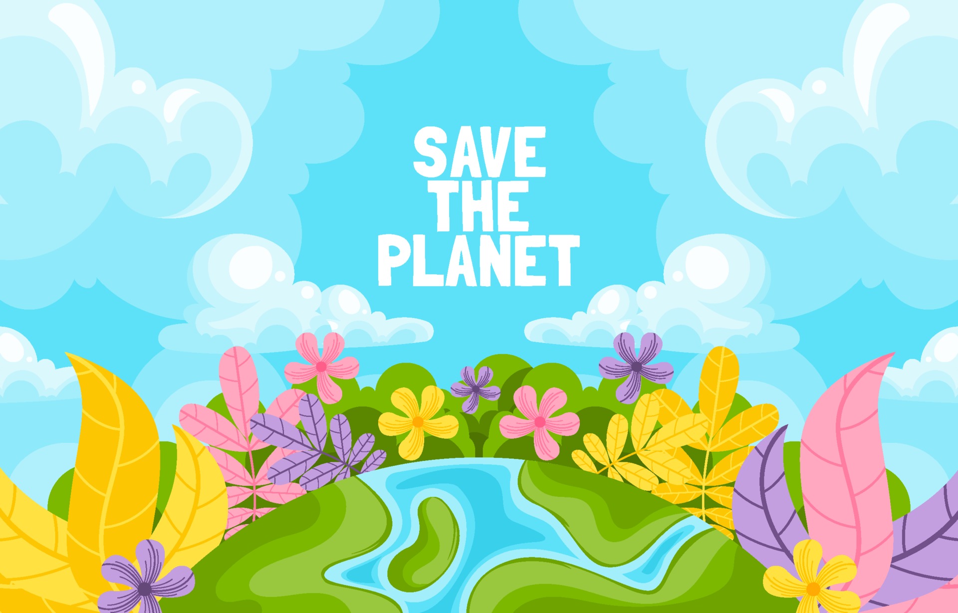 Save The Planet Background Free Vector